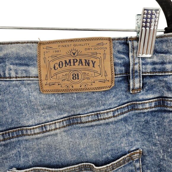 Company 81 Mens Jeans Skinny Bleach Acid Streaked Light Wash Blue 34 x 32 - Picture 12 of 14